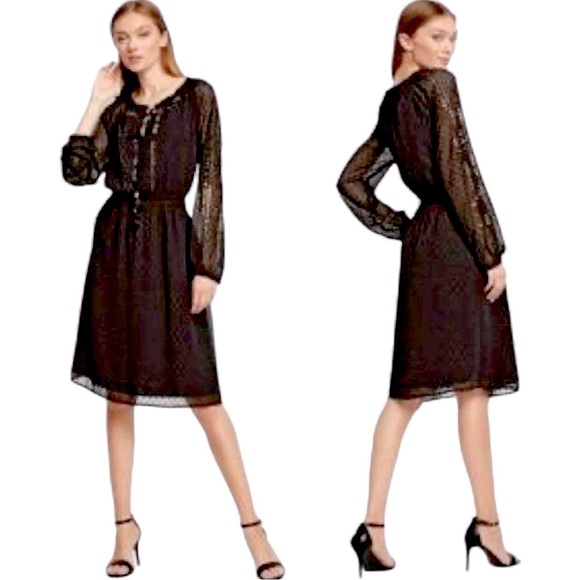 Altuzarra For Target Dresses & Skirts - NWT Altuzarra Dress Black Swiss dot chiffon sequins long sleeves smocked Sz 4